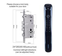SDSKZOZP Smart Door Lock Spioncino elettronico Impronta digitale biometrica Password Serratura elettronica Controllo remoto Grande schermo ultra chiaro(Purplish red)