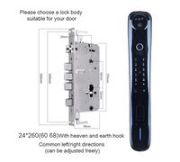 SDSKZOZP Smart Door Lock Spioncino elettronico Impronta digitale biometrica Password Serratura elettronica Controllo remoto Grande schermo ultra chiaro(Silver Pink)