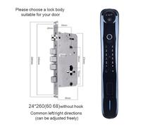 SDSKZOZP Smart Door Lock Spioncino elettronico Impronta digitale biometrica Password Serratura elettronica Controllo remoto Grande schermo ultra chiaro(Indigo Blue)