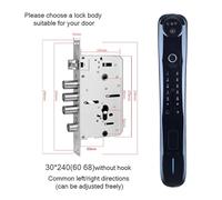SDSKZOZP Smart Door Lock Spioncino elettronico Impronta digitale biometrica Password Serratura elettronica Controllo remoto Grande schermo ultra chiaro(LIGHT BLUE)