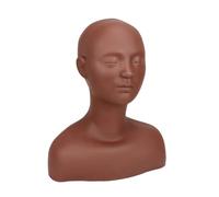 SDSKZOZP Testa di manichino for cosmetologia in silicone morbido a metà corpo, grande, for trucco, innesto, sopracciglia, massaggio, pratica, modello for pittura del viso(Black)