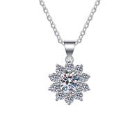 SDSLKAVHZ Donna Mozart collana D colore 1ct ciondolo, s925 argento puro collana oro 18k