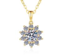 SDSLKAVHZ Donna Mozart collana D colore 1ct ciondolo, s925 argento puro collana oro 18k