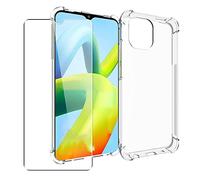 SDTEK Cover per Xiaomi Redmi A1, Custodia Trasparente Gel Morbido [Angoli Dell'airbag] + Protezione dello Schermo Vetro Temperato