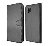 SDTEK Custodia Compatible con Alcatel 1 (2019-2021), Pelle Case Libro Portafoglio Magnete Folio Flip Cover Pouch (Nero)