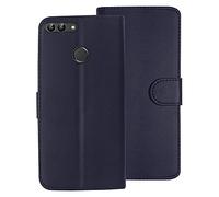 SDTEK Custodia Compatible con Huawei P Smart (2017/2018), Pelle Case Libro Portafoglio Magnete Folio Flip Cover Pouch (Marina)