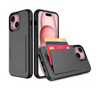 SDTEK Custodia Compatible con iPhone 15, Cover con Slot Compatible con Carte Credito (Nero)