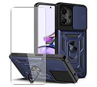 SDTEK Custodia Compatible con Motorola Moto G13 / G23 / G53, Cover Obiettivo Fotocamera, Supporto, Anello Magnetico Protezione Schermo Vetro (Marina)
