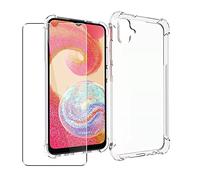 SDTEK Custodia Compatible con Samsung Galaxy A04e, Cover Trasparente Gel Morbido [Angoli Dell'airbag] + Protezione dello Schermo Vetro Temperato