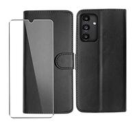SDTEK Custodia Compatible con Samsung Galaxy A13 / A04s, Pelle Case Libro Portafoglio Magnete Folio Flip Cover Pouch + Protezione Vetro Temperato (Nero)
