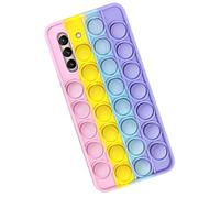 SDTEK Custodia Compatible con Samsung Galaxy A14, Bubble Pop Case Cover Silicone Fidget (Arcobaleno)