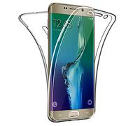 SDTEK Custodia Compatible con Samsung Galaxy S6 Edge+ Plus, Protezione 360 Gradi Caso Trasparente Clear Silicone Gel Cover Case