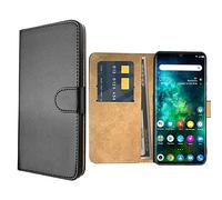 SDTEK Custodia Compatible con TCL 10 PRO, Pelle Case Libro Portafoglio Magnete Folio Flip Cover Pouch (Nero)