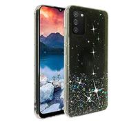 SDTEK Custodia Glitter Compatible con Samsung Galaxy A02s, Cover Glitterata Silicone (Nero)