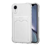 SDTEK Custodia in gel trasparente antiurto per iPhone XR con porta carte di credito, protezione anti goccia