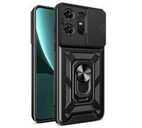 SDTEK Custodia per Motorola Moto Edge 50 PRO Cover Robusta Robusta Protezione Obiettivo della Fotocamera Supporto Anello Magnetico Integrato (Nero)