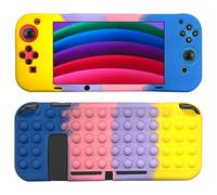 SDTEK Custodia per Nintendo Switch, Bubble Pop Case Cover Silicone Fidget (Arcobaleno)
