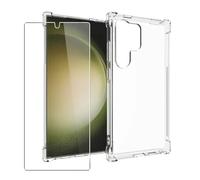 SDTEK Custodia per Samsung Galaxy S24 Ultra, Cover Trasparente Gel Morbido [Angoli Dell'airbag] + Protezione dello Schermo Vetro Temperato