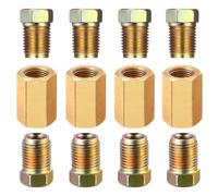 sDtESNB 1SET 1/4 "7/16-24 Raccordi della Linea del Freno invertiti con sindacati in Ottone compatibili con la Maggior Parte dei Veicoli Parti del Freno automobilistico