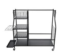 Sdtgrtht Organizzatore di stoccaggio da golf per garage, supporto molto robusto per attrezzature da golf, rack di stoccaggio molto grande con ruote, per golfisti, casa, seminterrato, capannoni, palle,