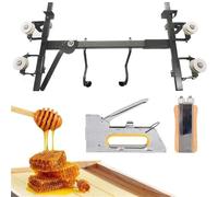 SDTOOP Set di Strumenti for Tirare Il Filo del Telaio del Nido dell'arnia, con Pistola sparachiodi Manuale in Legno in Acciaio Inossidabile, Massimo for telaini da Miele da 19 × 9,1 Pollici