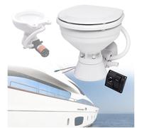 SDTOOP WC orizzontale compatto elettrico marino WC con scarico silenzioso - WC barca 12 V, WC camper per yacht, camper