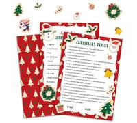 SDTR01 - Gioco natalizio con 30 carte per domande e una risposta, divertente gioco natalizio per riunioni di famiglia, forniture per feste di Natale