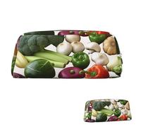SDTYKHJ Astuccio Introduzione di varie verdure Big Pencil Bag Portamonete portatile Borsa cosmetica estetica Borsa cosmetica in pelle, Argento, One Size