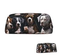SDTYKHJ Astuccio per matite che giocano a poker con grandi matite, portamonete portatile, borsa cosmetica estetica, borsa per il trucco in pelle, Argento, Taglia unica