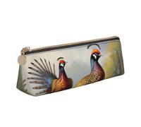 SDTYKHJ Astuccio per matite con fagiani e animali, grande, portatile, portamonete, borsa cosmetica estetica, borsa per il trucco in pelle