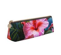 SDTYKHJ Astuccio per matite con fiore e pianta tropicale, grande, portamonete, borsa cosmetica estetica in pelle