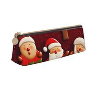 SDTYKHJ Astuccio per matite con scritta "Happy Christmas", grande, portatile, portamonete, estetico, trousse in pelle per trucchi