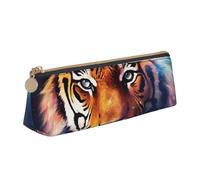 SDTYKHJ Astuccio per matite con tigre galassia grande astuccio portamonete portatile borsa cosmetica estetica borsa per il trucco in pelle