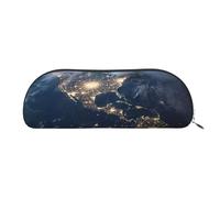 SDTYKHJ Astuccio per matite Earth from the Outer Space Big Pencil Bag Portable Coin Pouch Estetica Cosmetic Bag Leather Makeup Bag, Argento, Taglia unica