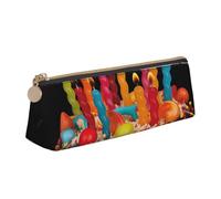 SDTYKHJ Astuccio per matite Happy Birthday Big Cake Big Pencil Bag portatile portamonete estetico borsa cosmetica in pelle