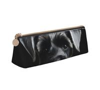 SDTYKHJ Astuccio per matite nero con cane Schnauzer grande astuccio portatile portamonete estetico borsa cosmetica in pelle borsa per il trucco