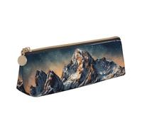 SDTYKHJ Astuccio per matite Notte stellata Le Montagne Grande Astuccio Portamonete Portatile Borsa Cosmetica Estetica Borsa per il Trucco in Pelle