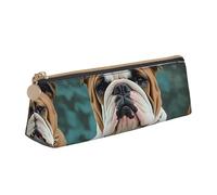 SDTYKHJ Astuccio portamatite divertente Bulldog inglese grande astuccio portatile portamonete estetico borsa cosmetica in pelle borsa per il trucco