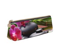SDTYKHJ Astuccio portamatite fiori in fontana massaggi pietre grande astuccio portamonete portatile borsa cosmetica estetica borsa cosmetica in pelle