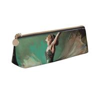 SDTYKHJ Astuccio portamatite grande con ballerina come farfalla astuccio portamonete portatile borsa cosmetica estetica borsa per il trucco in pelle