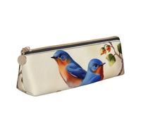 SDTYKHJ Astuccio portamatite Happy Bluebirds grande astuccio portatile portamonete estetico borsa cosmetica in pelle borsa per il trucco