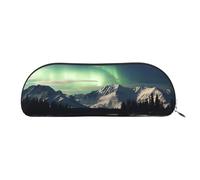 SDTYKHJ Astuccio portamatite Northern Aurora Night Big Pencil Bag Portatile Coin Pouch Estetica Cosmetici Borsa in Pelle Trucco Bag, Argento, Taglia unica