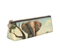 SDTYKHJ Astuccio portamatite piccolo elefante sull'albero grande astuccio portamonete portatile borsa cosmetica estetica borsa per il trucco in pelle