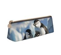 SDTYKHJ Astuccio portamatite pinguino genitori e pulcini grande astuccio portamonete portatile borsa cosmetica estetica borsa in pelle per trucco