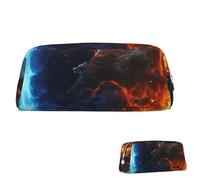 SDTYKHJ Astuccio portamatite Planet Ice and Fire Big Pencil Bag Portable Coin Pouch Estetica Cosmetic Bag Pelle Trucco Bag