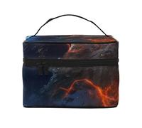 SDTYKHJ Beauty case da donna, trousse da viaggio per articoli da toeletta con pianeta, ghiaccio e fuoco, organizer per trucchi con manico