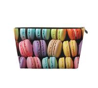 SDTYKHJ Beauty case da viaggio di grande capacità, da donna, impermeabile, portatile, da barba, piccola borsa da toeletta all'aroma di macaron, biscotti, pasticcini in pelle, organizer per cosmetici