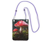 SDTYKHJ Borsa a tracolla a forma di fungo rosso e bianco, impermeabile, borsa a tracolla per telefono cellulare, borsa a tracolla per le donne