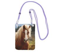 SDTYKHJ Borsa a tracolla per telefono cellulare con cavallo marrone carino borse a tracolla impermeabile per telefono cellulare borsa a tracolla per le donne