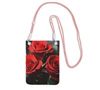 SDTYKHJ Borsa a tracolla per telefono cellulare con rose rosse romantiche borse a tracolla impermeabile borsa per telefono cellulare borsa a tracolla per le donne